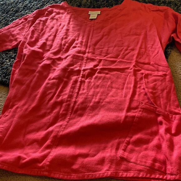 Soft surroundings large pink top - Picture 2 of 7